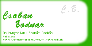 csoban bodnar business card
