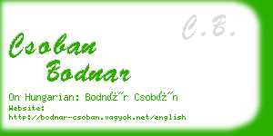 csoban bodnar business card